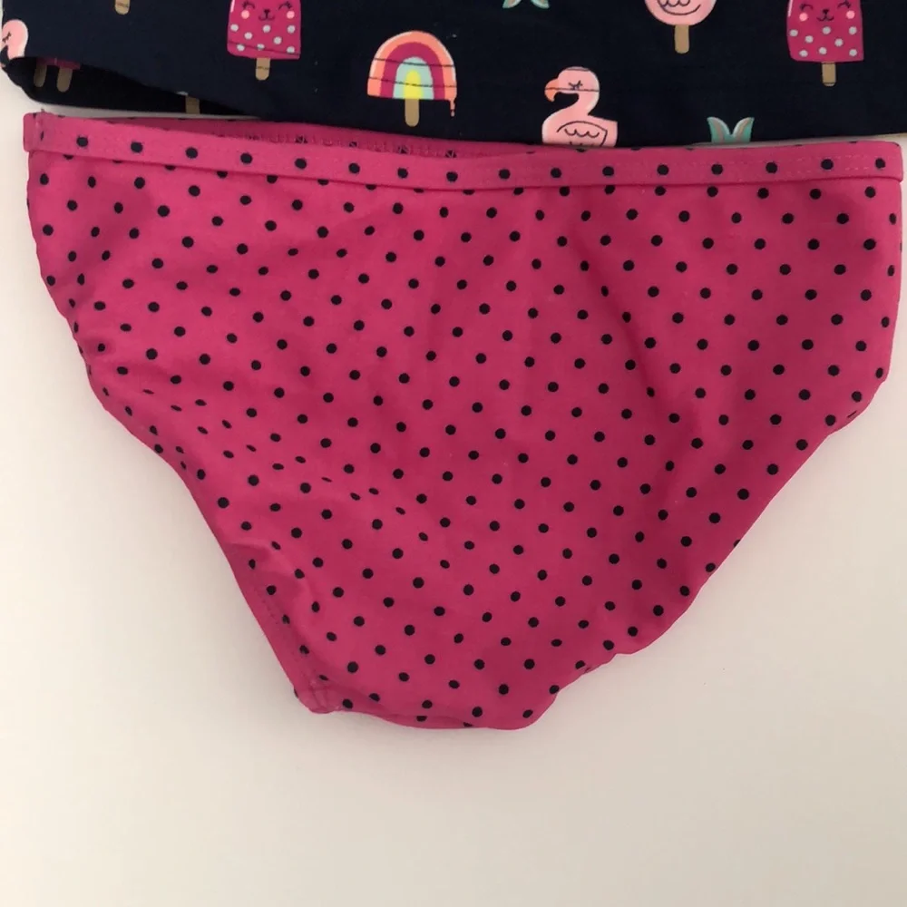 EUC Simple Joys by Carter’s Two Piece Short Sleeve Navy & Pink Swimsuit Size 5T - Picture 3 of 9